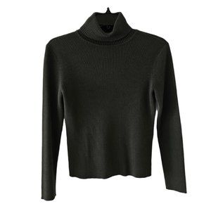 Petite Sophisticate LS Ribbed Turtleneck Top | Like New | XSP | Forest Green